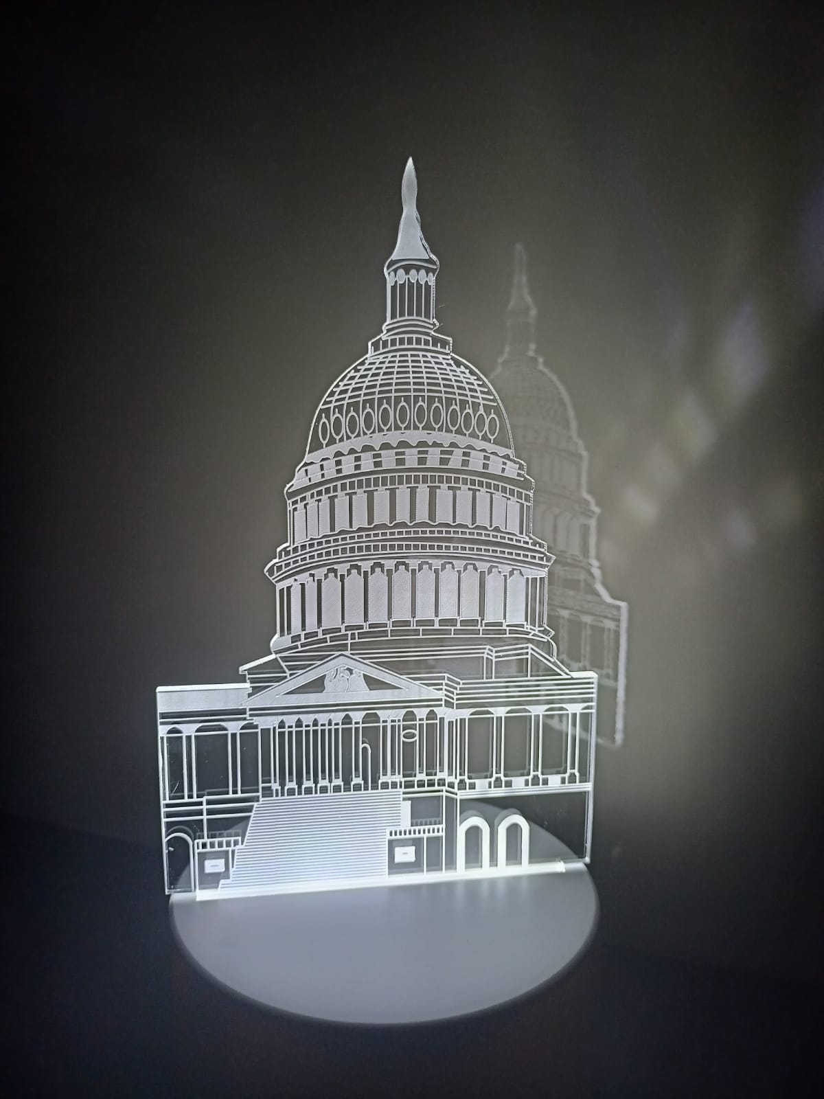 Luminária Abajur Casa Branca Display Acrílico Led 3d Mesa Quarto Namorado Luz Presente Mãe Pai Filho Avo Namorada