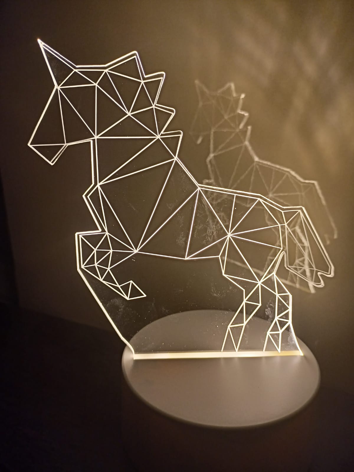 Luminaria Led 3D Abajur Unicórnio Enfeite Decoração Origin Presente Cavalinho Cavalo Chifre Asas Filha Poney
