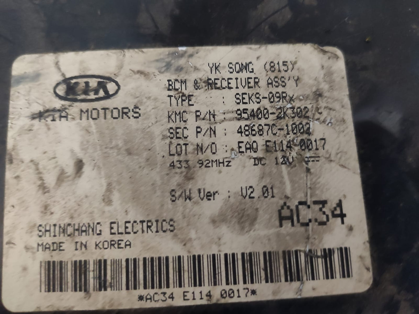 Modulo Bcm Conforto Ki Soul 2010 2011 954002k302 Conector
