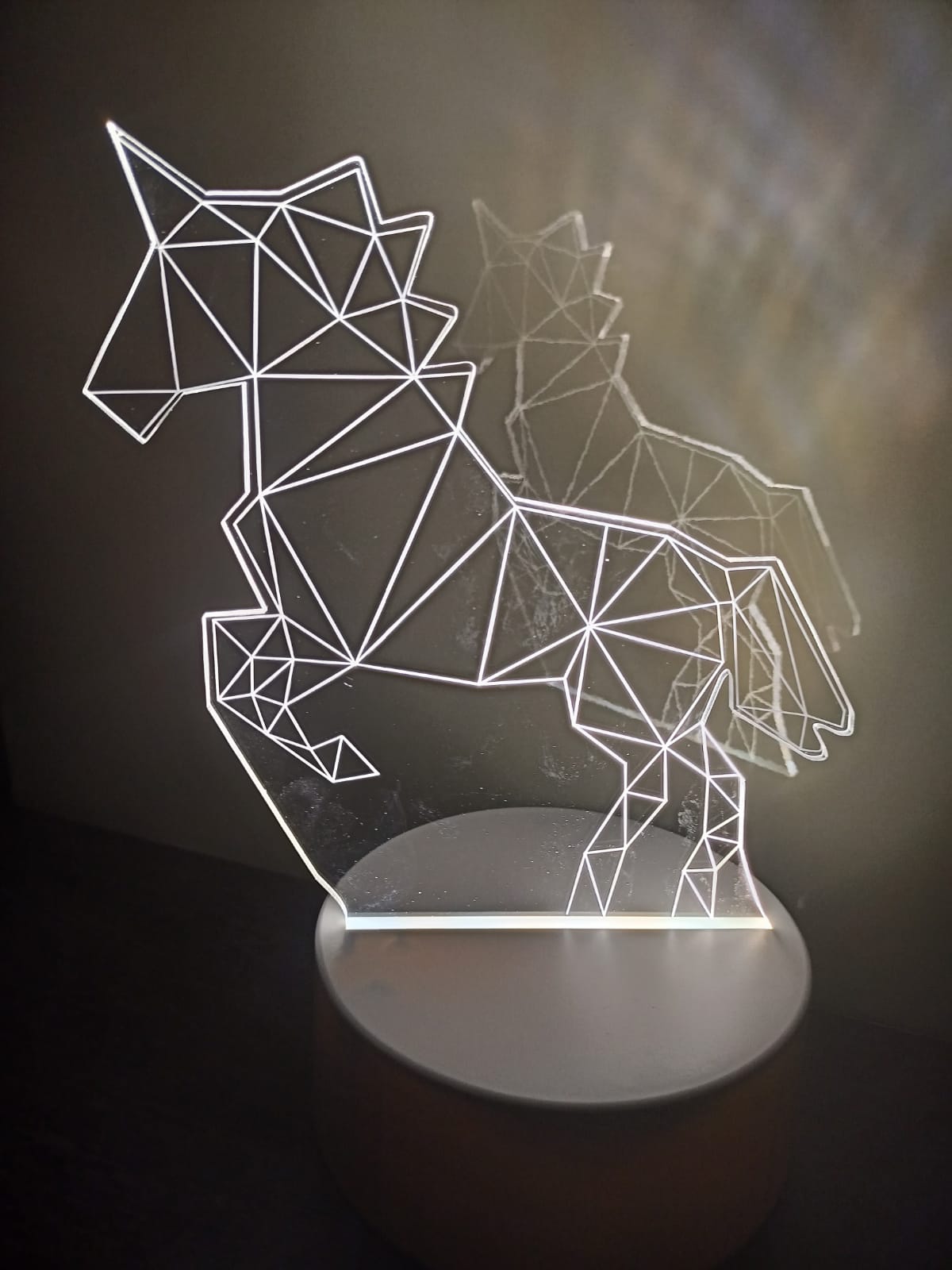 Luminaria Led 3D Abajur Unicórnio Enfeite Decoração Origin Presente Cavalinho Cavalo Chifre Asas Filha Poney
