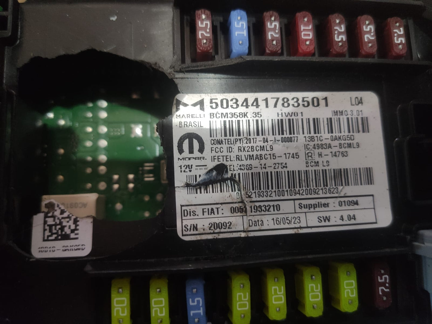Modulo Bcm Caixa de Fusiveis 503441783501 521933210 bcm358k