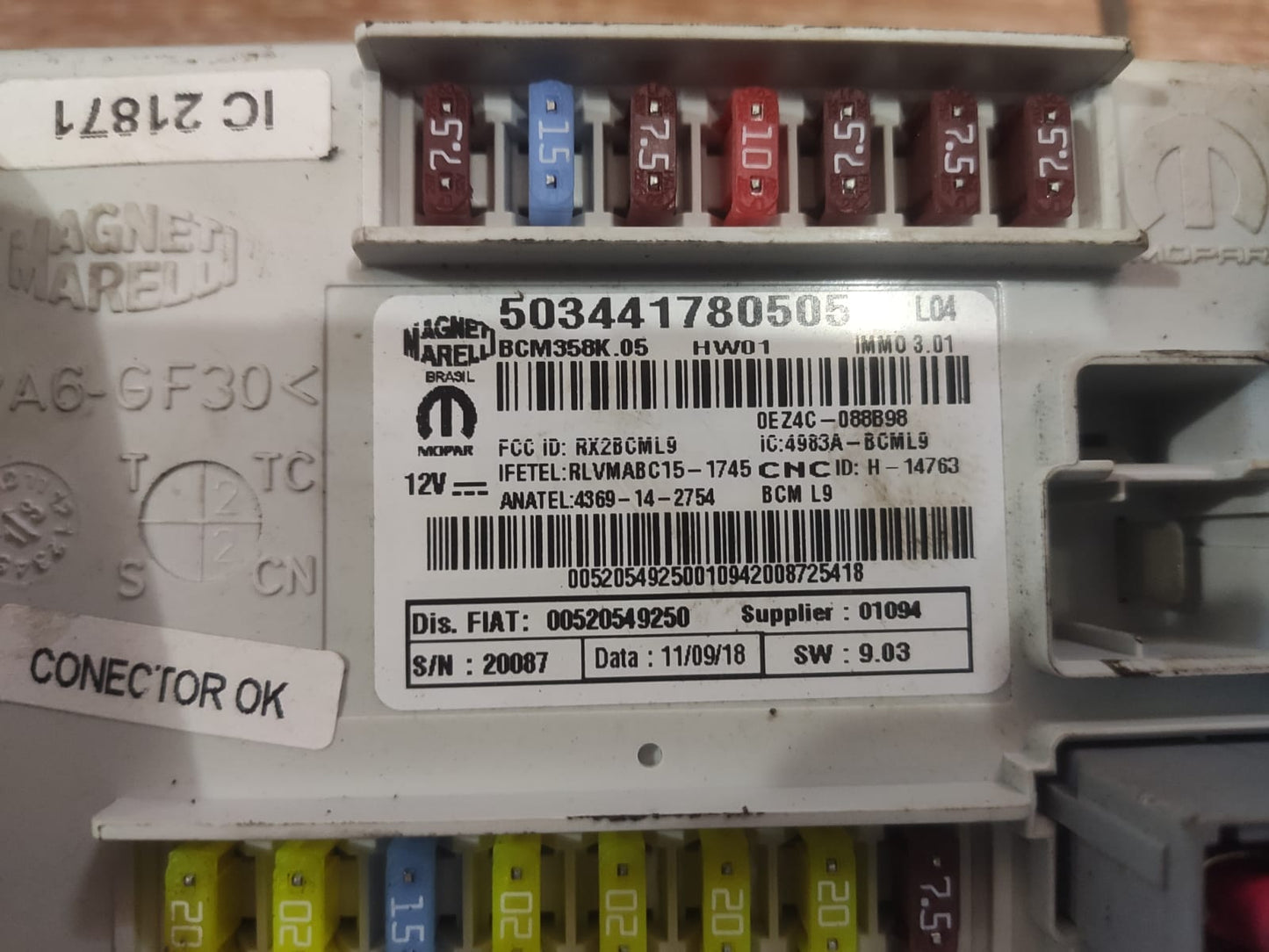 Modulo Bcm Caixa de Fusiveis Cronos 00520549250 503441780505