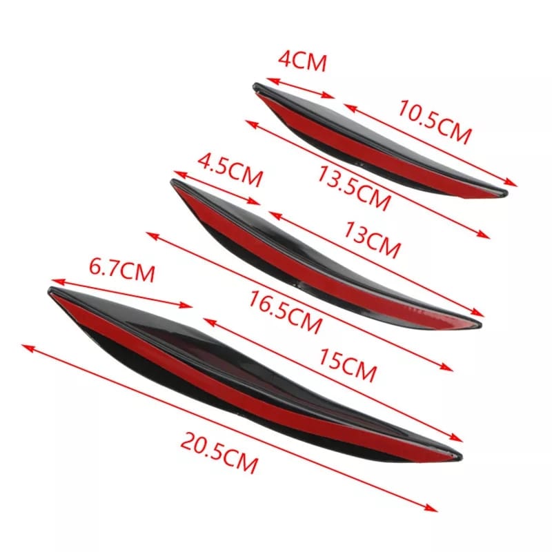 Canivete Spoiler de Ar Para-choque Universal Tunning 6 Unid Civic Fit City Fiesta Focus Palio Siena Punto Uno