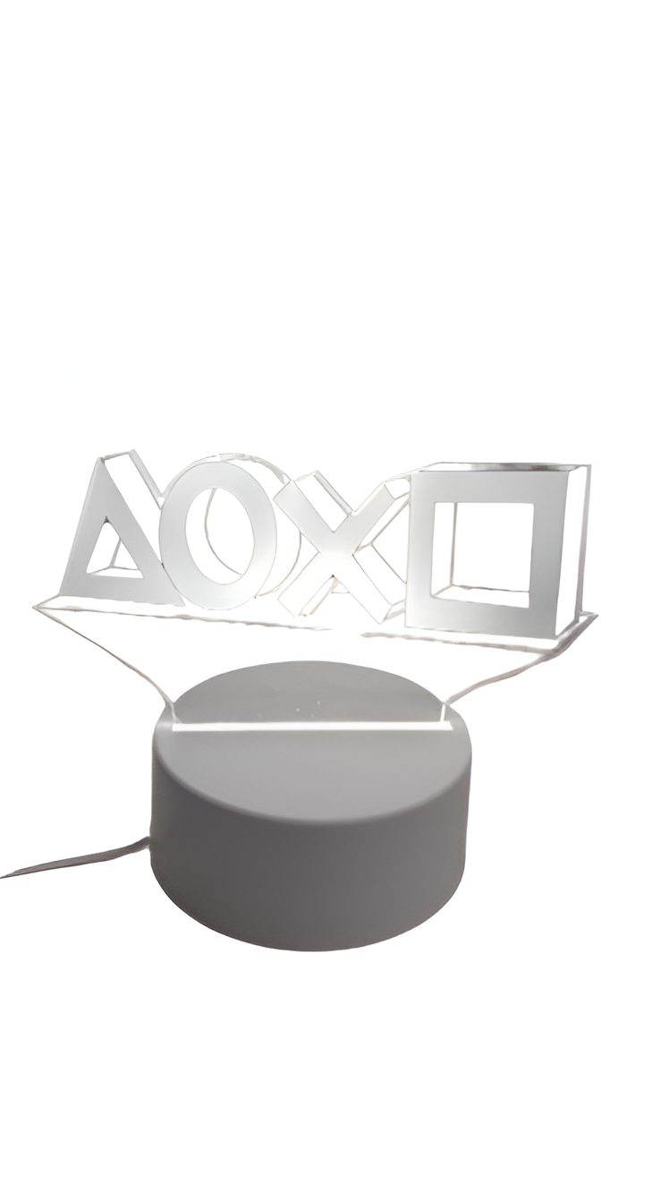 Luminária Abajur Botão Controle Playstation Ps1 Ps2 Ps3 Led 3d Mesa Quarto Namorado Luz Presente Pai Filho Avo Namorada