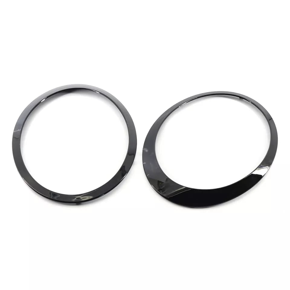 Par Acabamento Moldura Anel Farol Dianteiro mi Cooper 2007 2008 2009 2010 2011 2012 2013 2014 2015 Black Piano Preto
