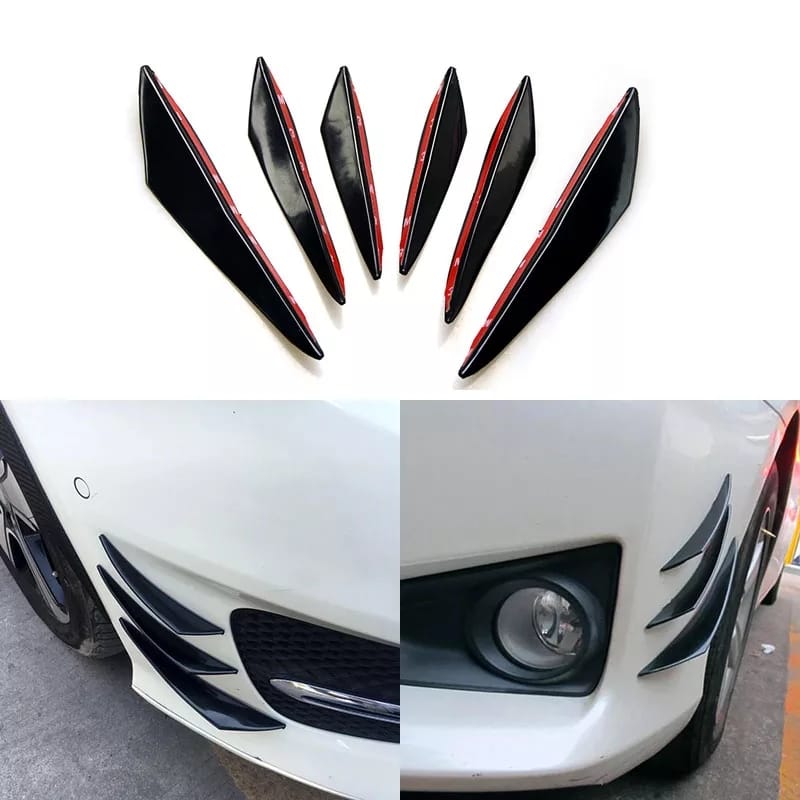 Canivete Spoiler de Ar Para-choque Universal Tunning 6 Unid Civic Fit City Fiesta Focus Palio Siena Punto Uno