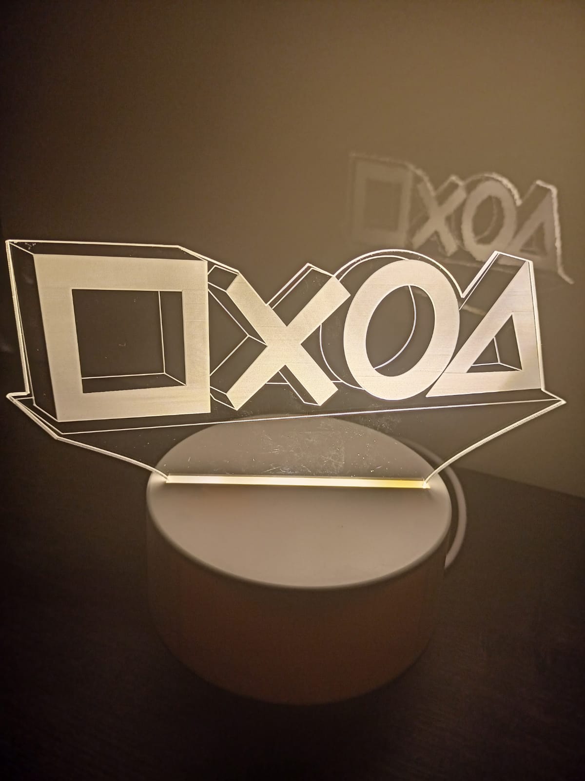 Luminária Abajur Botão Controle Playstation Ps1 Ps2 Ps3 Led 3d Mesa Quarto Namorado Luz Presente Pai Filho Avo Namorada