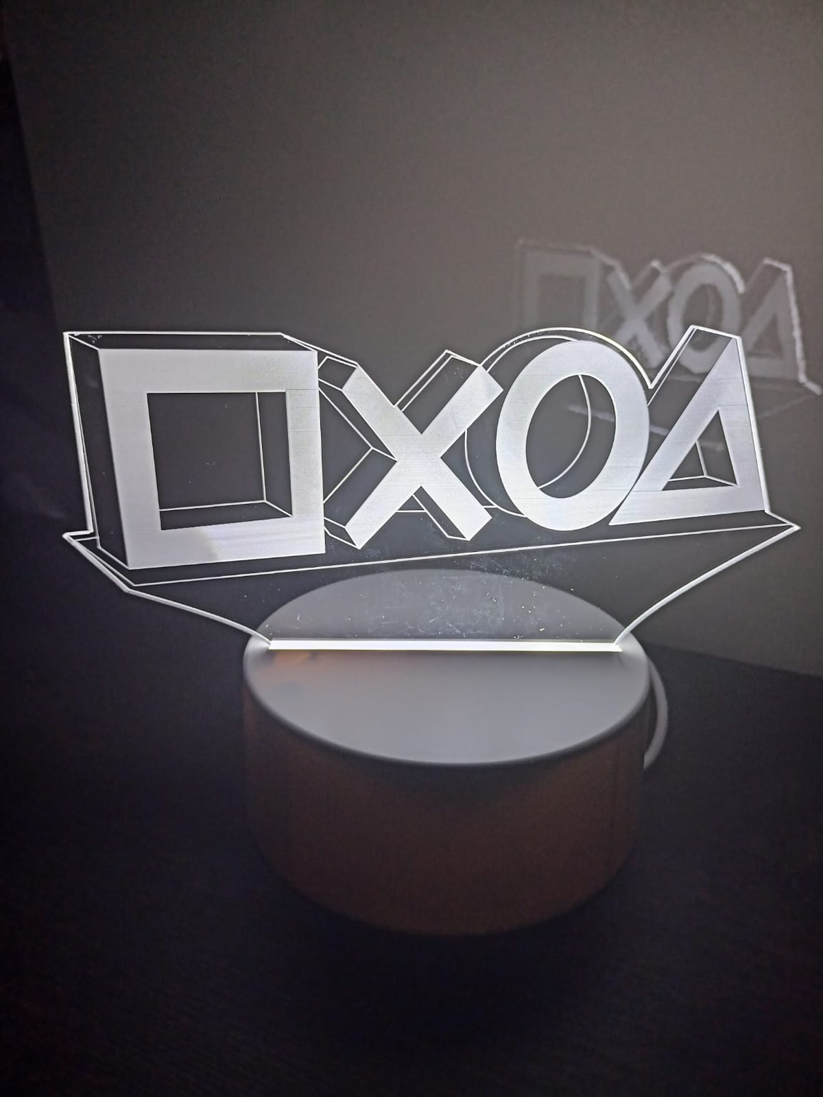 Luminária Abajur Botão Controle Playstation Ps1 Ps2 Ps3 Led 3d Mesa Quarto Namorado Luz Presente Pai Filho Avo Namorada