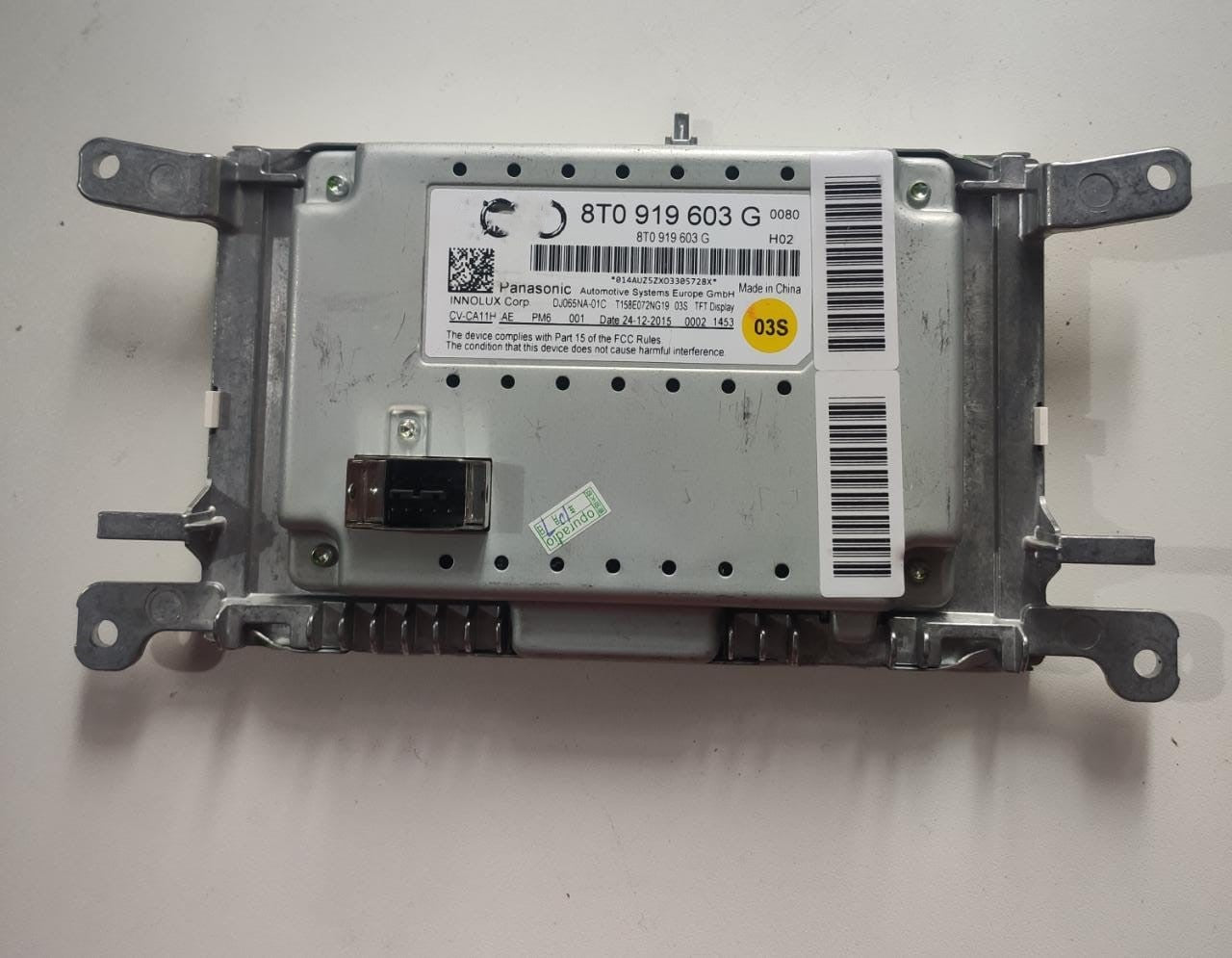 Tela Display Central Multimídia Aud A4 S4 A5 Q5 Rs4 Rs5 Origin 8T0919603E 8T0919603G 8T0919603F 2011 2012 2013 2014