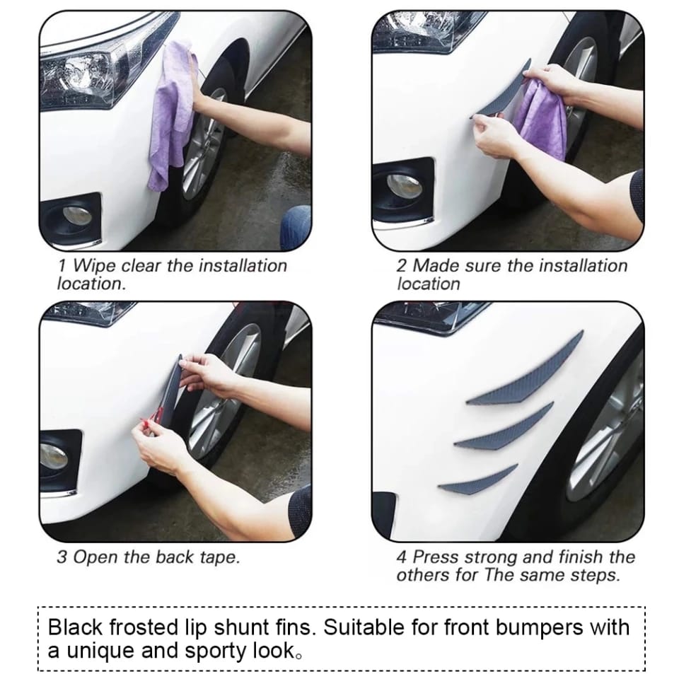 Canivete Spoiler de Ar Para-choque Universal Tunning 6 Unid Civic Fit City Fiesta Focus Palio Siena Punto Uno