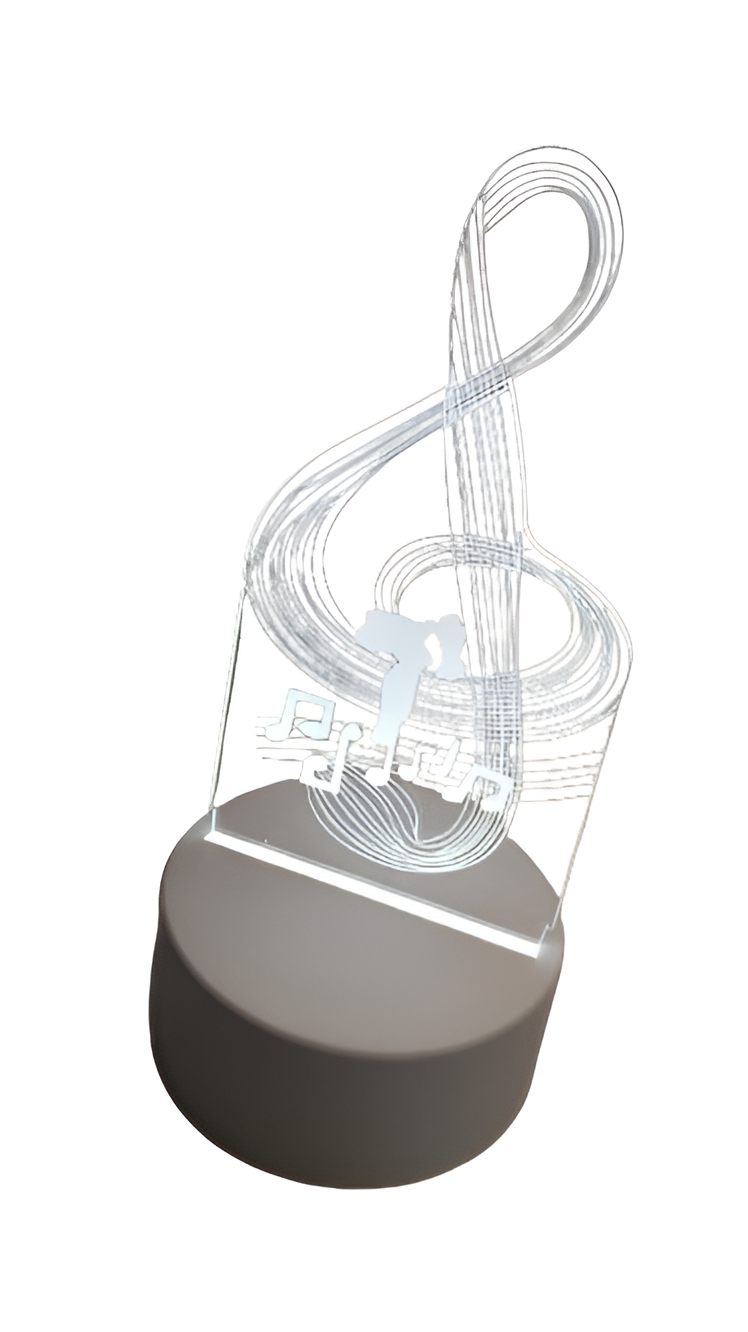 Luminária Abajur Nota Letra Musical Display Led 3d Mesa Quarto Namorado Luz Presente Mãe Pai Filho Avo Namorada