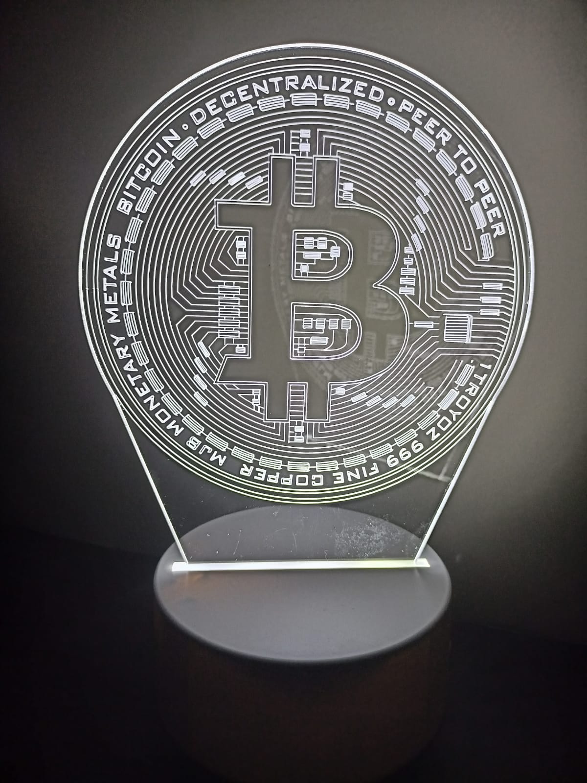 Luminária Led 3d Bitcoin Cripto Moeda Abajur Luz Branca Criptomoeda Digital Presente Rico Dinheiro