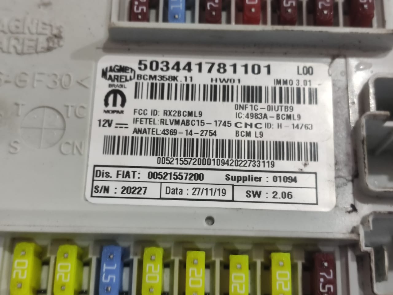 Modulo Bcm Caixa Fusiveis Argo Crono 503441781101 0052157200