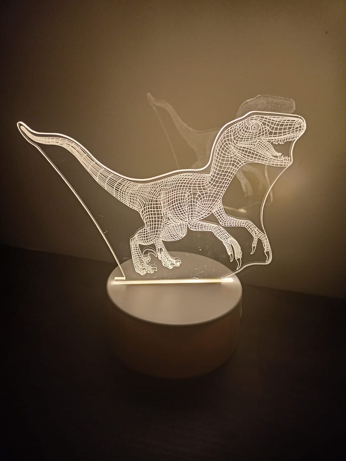 Abajur Luminária LED 3D Dinossauro Rex Origin Luz Branca Namorado Luz Presente Lindo Pai Filho Avo Namorada Jurassic