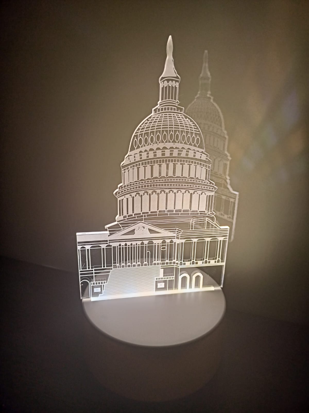 Luminária Abajur Casa Branca Display Acrílico Led 3d Mesa Quarto Namorado Luz Presente Mãe Pai Filho Avo Namorada