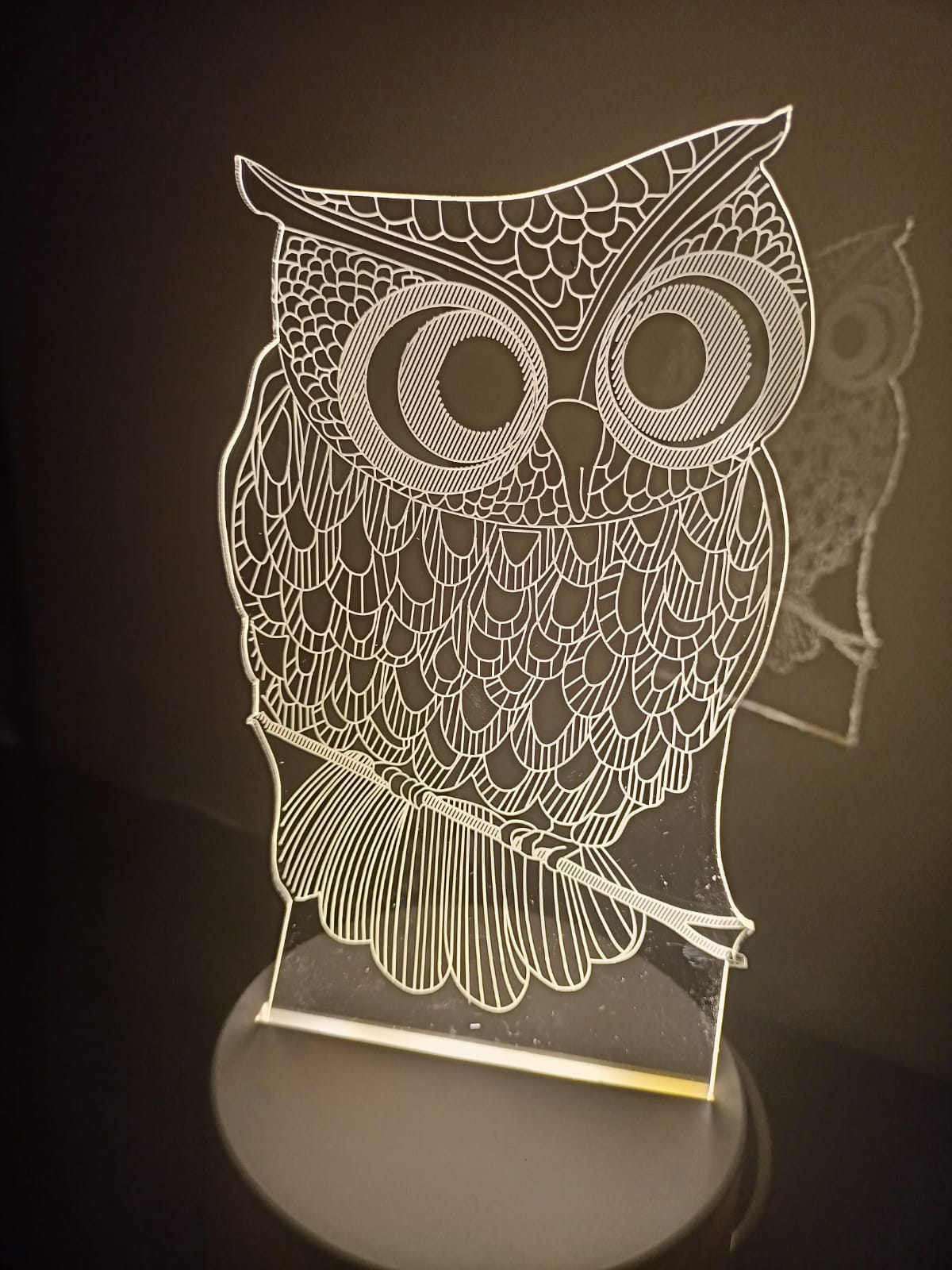 Luminária Led 3d Coruja Abajur Ave Passaro a Noite Luz Branca Presente Natureza