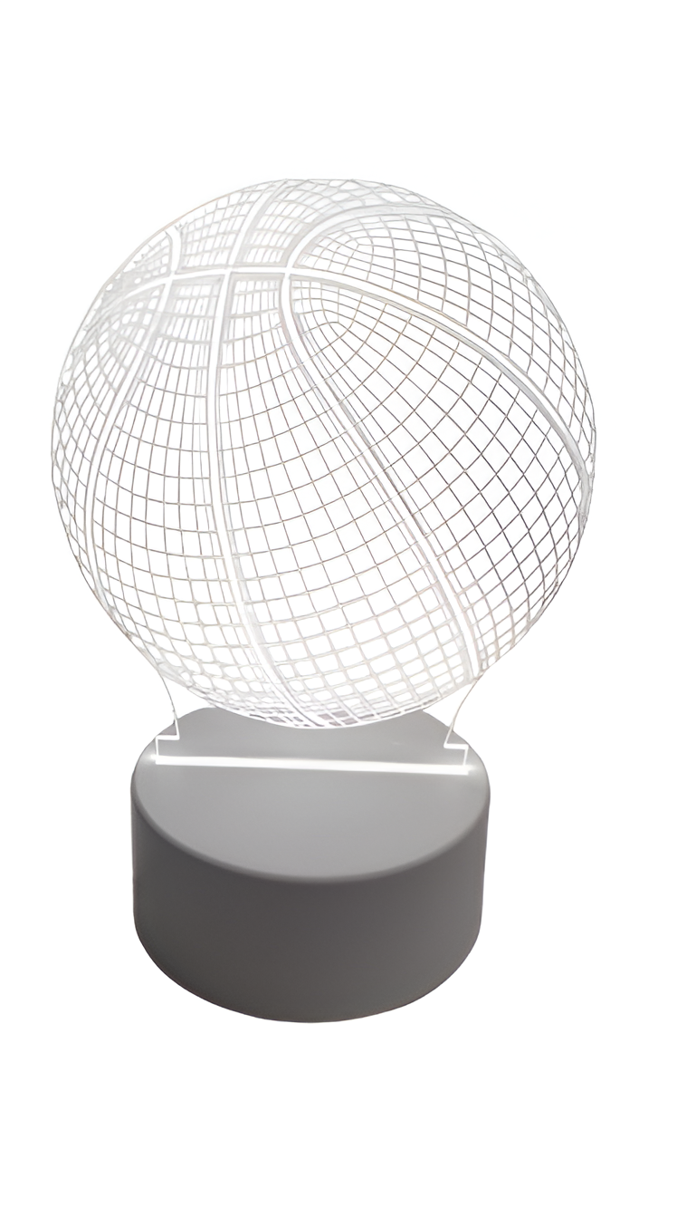 Luminária Abajur Bola de Basquete Led 3d Mesa Quarto Namorado Luz Presente Mãe Pai Filho Avo Namorada Ilusão Optica