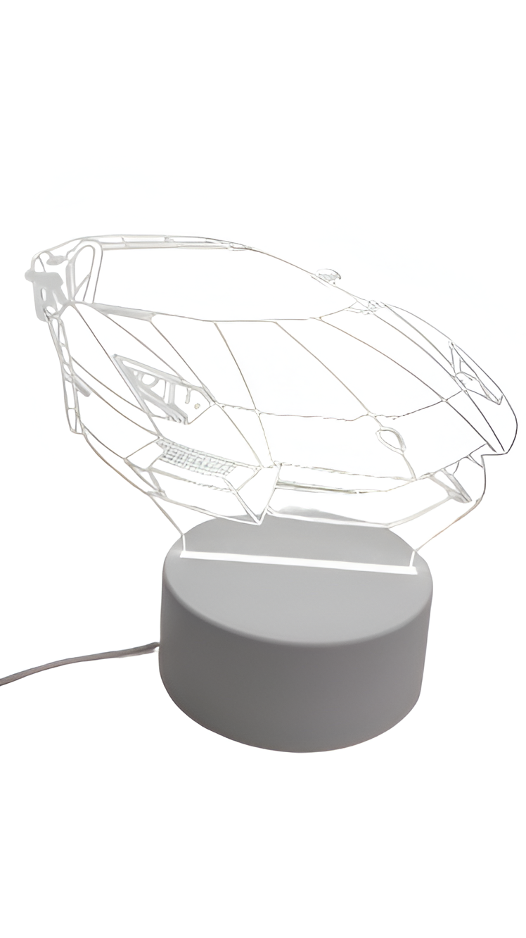 Luminária Led 3d Efeito Carro Lamborghini Abajur Origin Namorado Luz Branca Presente Lindo Mãe Pai Filho Avo Namorada