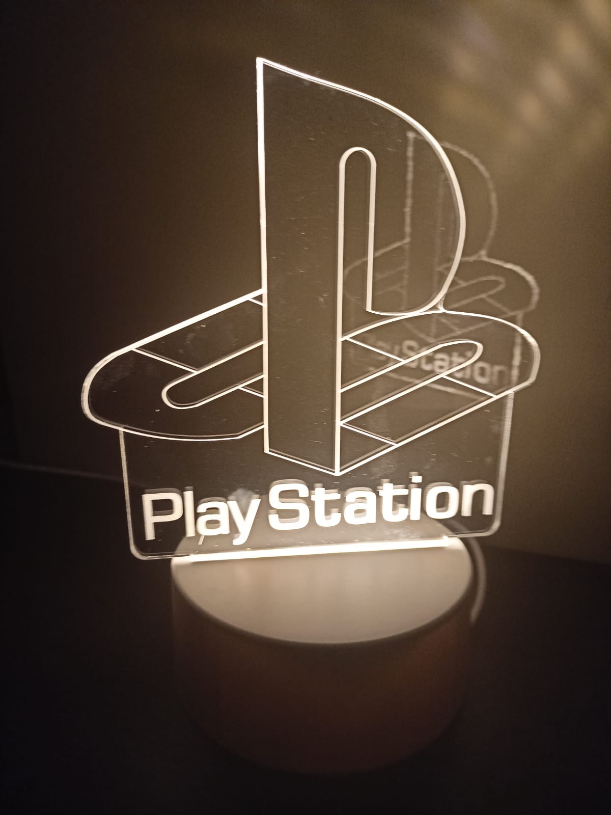 Luminária Playstation Light Decorativa Com Led 3D Luz Branca Namorado Luz Presente Lindo Mãe Pai Filho Avo Namorada
