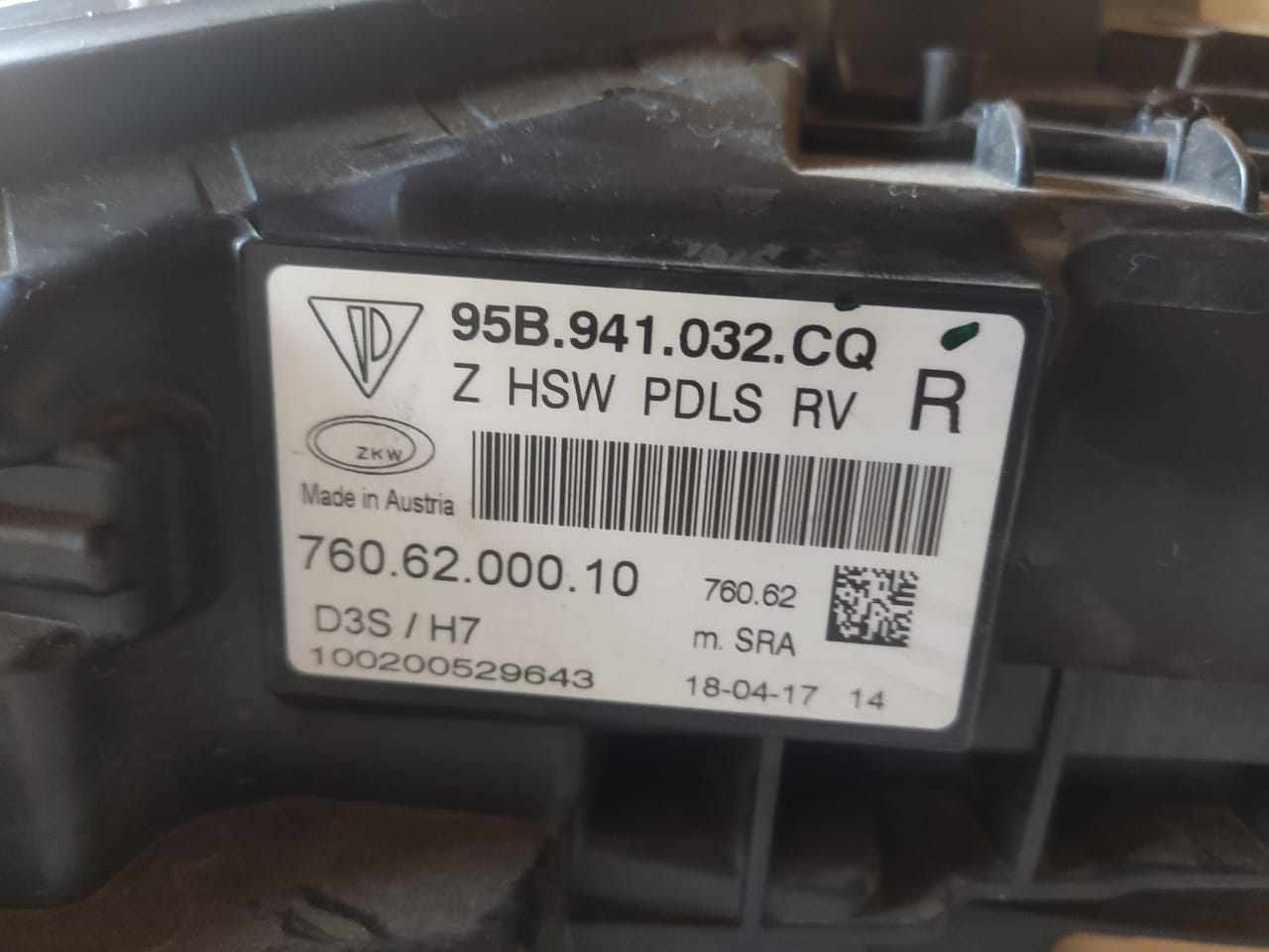 Farol Dianteiro Direto Origin Completo Porsc MACAN 2.0 TURBO 2014 2015 2016 2017 2018 95b941032cq