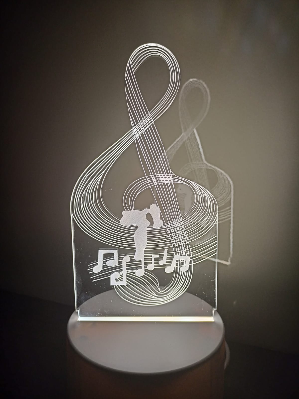 Luminária Abajur Nota Letra Musical Display  Led 3d Mesa Quarto Namorado Luz Presente Mãe Pai Filho Avo Namorada