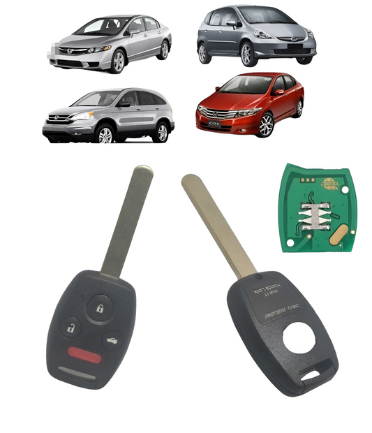 Chave Completa Ignição Contato Hon Civic Fit City Crv 4 Botões Com Panico Frequencia 313.8 Mhz Id46 FCC ID:MLBHLIK- 1T