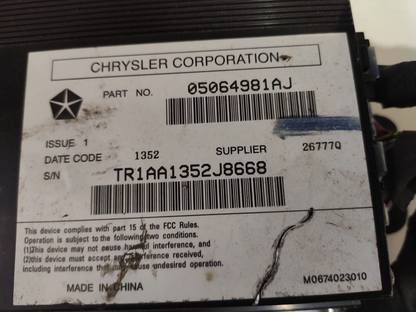 Modulo Amplificador Som Chrysl Jee 300c 05064981aj Original