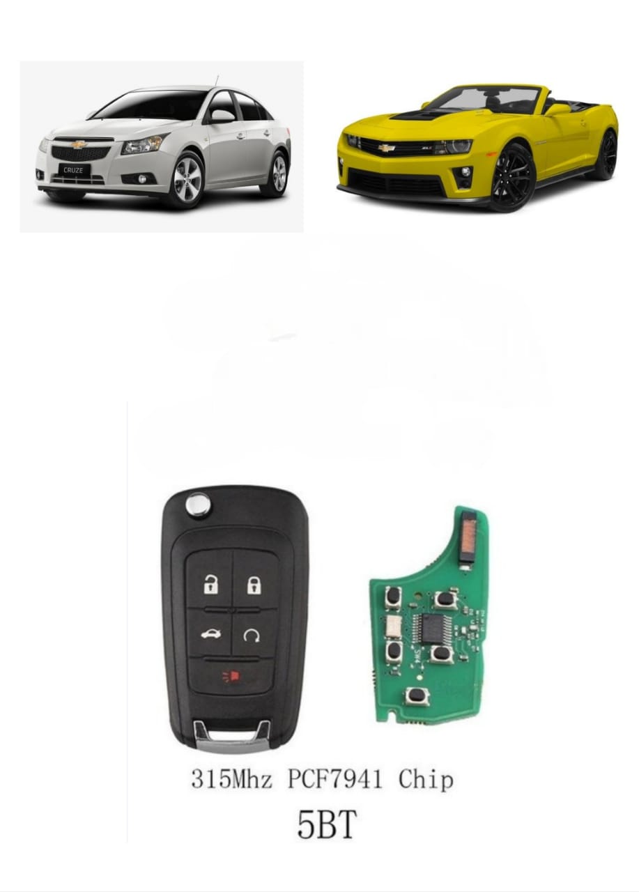 Chave Ignição Canivete S10 Onix Tracker Malibu Cruze Equinox Camaro Cobalt 5 Botoes Frequencia 315 mhz