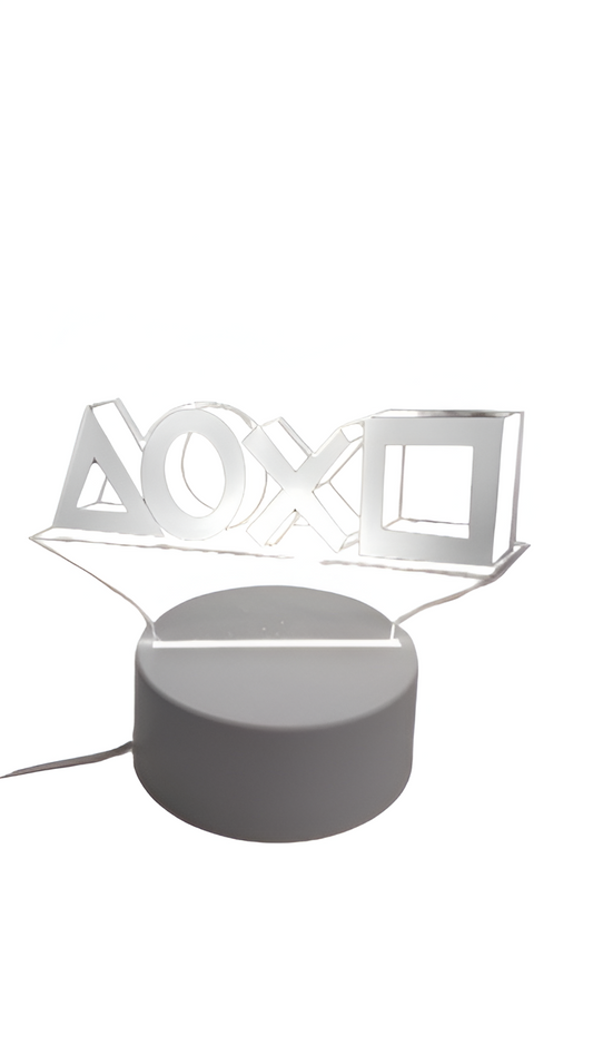 Luminária Abajur Botão Controle Playstation Ps1 Ps2 Ps3 Led 3d Mesa Quarto Namorado Luz Presente Pai Filho Avo Namorada