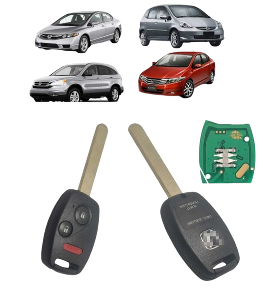 Chave Completa Ignição Contato Hon Civic Fit City Crv 3 Botões Com Panico Frequencia 313.8 Mhz Id46 FCC ID:BHLIK-1T