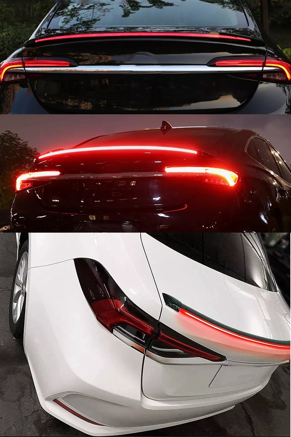 Spoiler Aerofolio Traseiro de Led Vermelho Universal 110cm