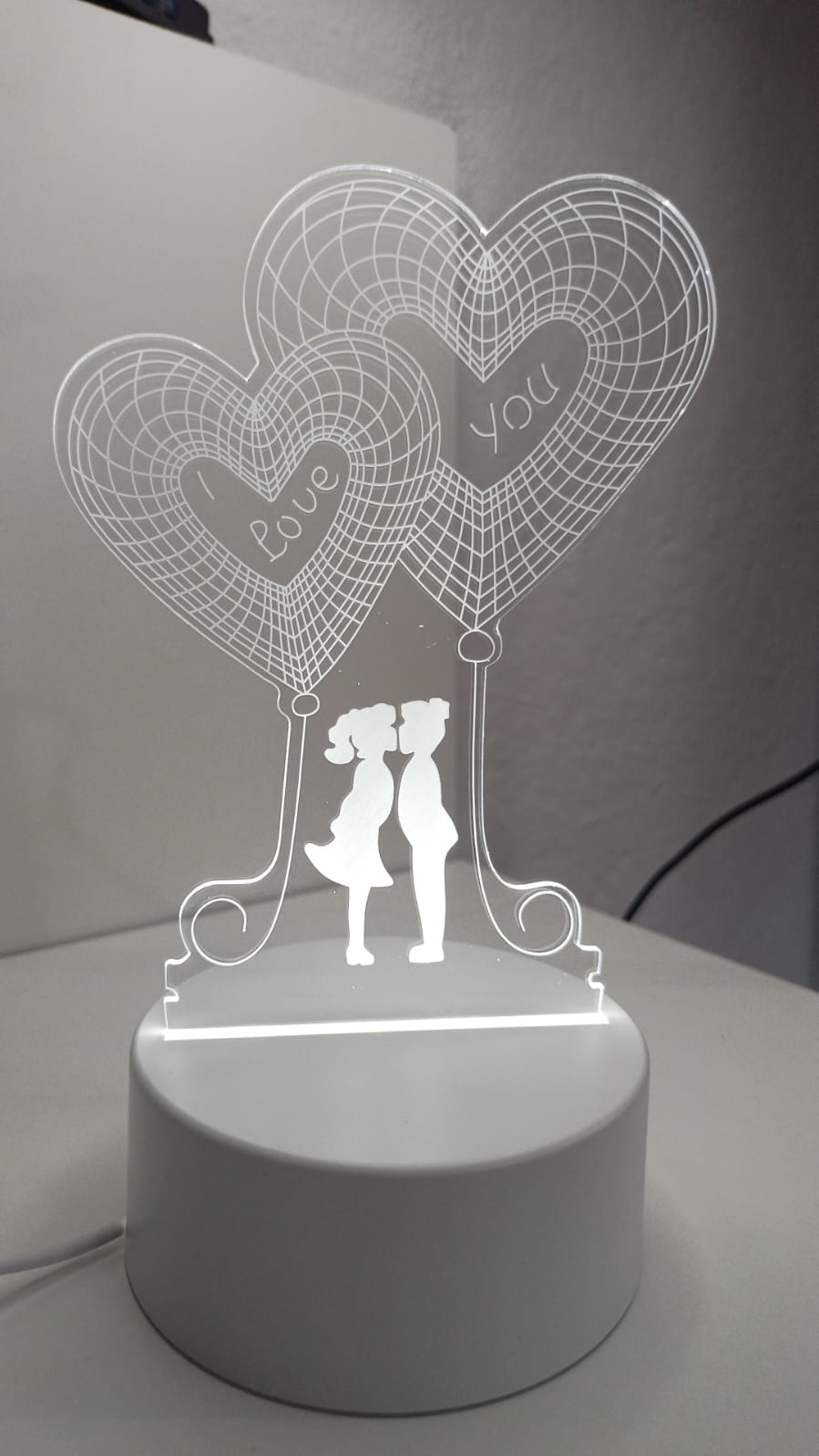 Luminária Abajur I Love You Eu te amo Presente Mãe Pai Filho Avo Namorada
