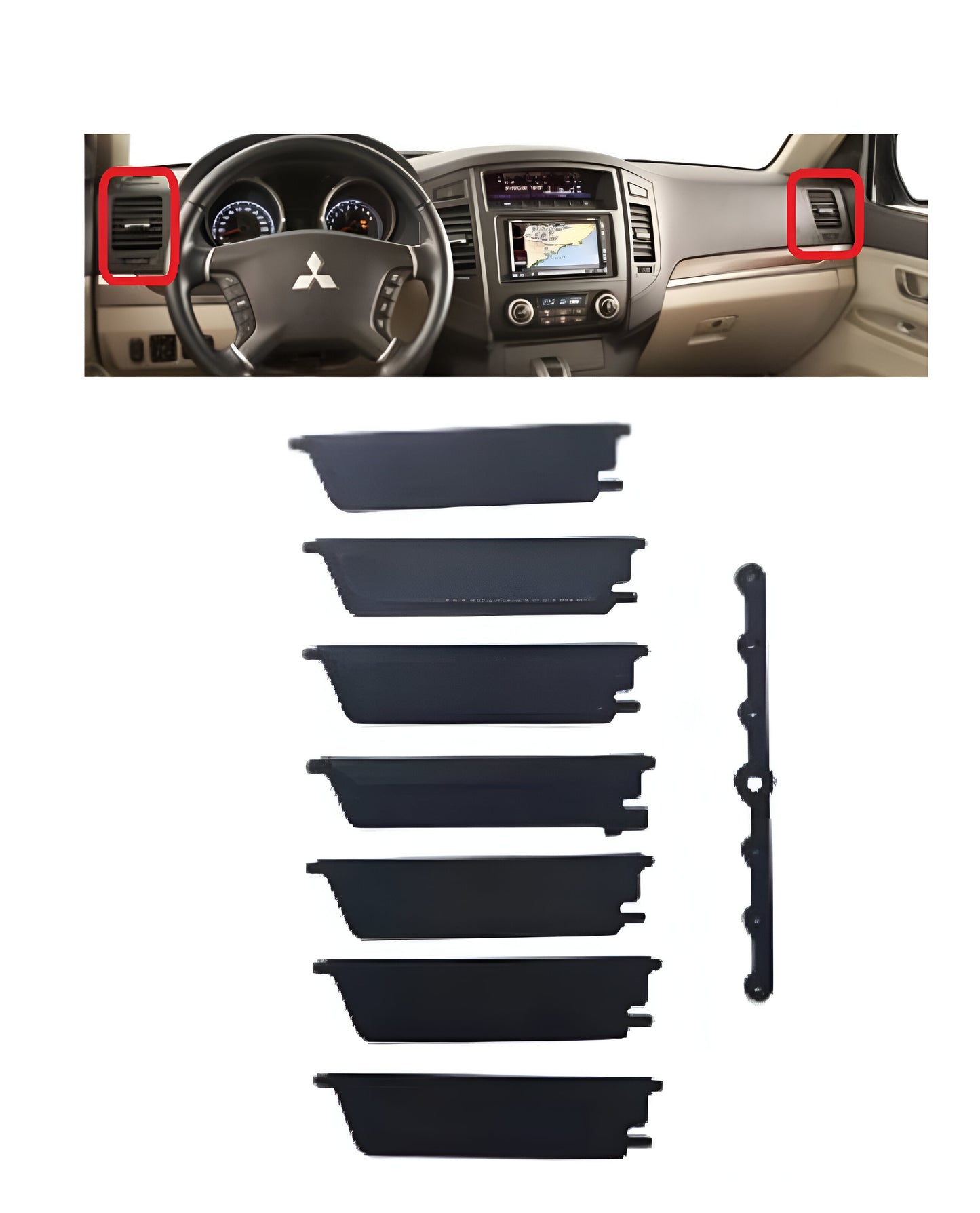 Aletas Difusor Ar Lateral Horizontal Pajero Full 08-22Modulo