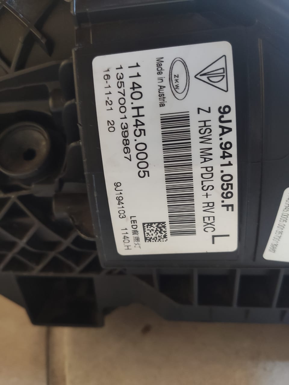 Farol Dianteiro Esquerdo Origin Completo Porsc TAYCAN 4S  4 Cross ELETRICO 2020 2021 2022 2023  9ja941059f Motorista