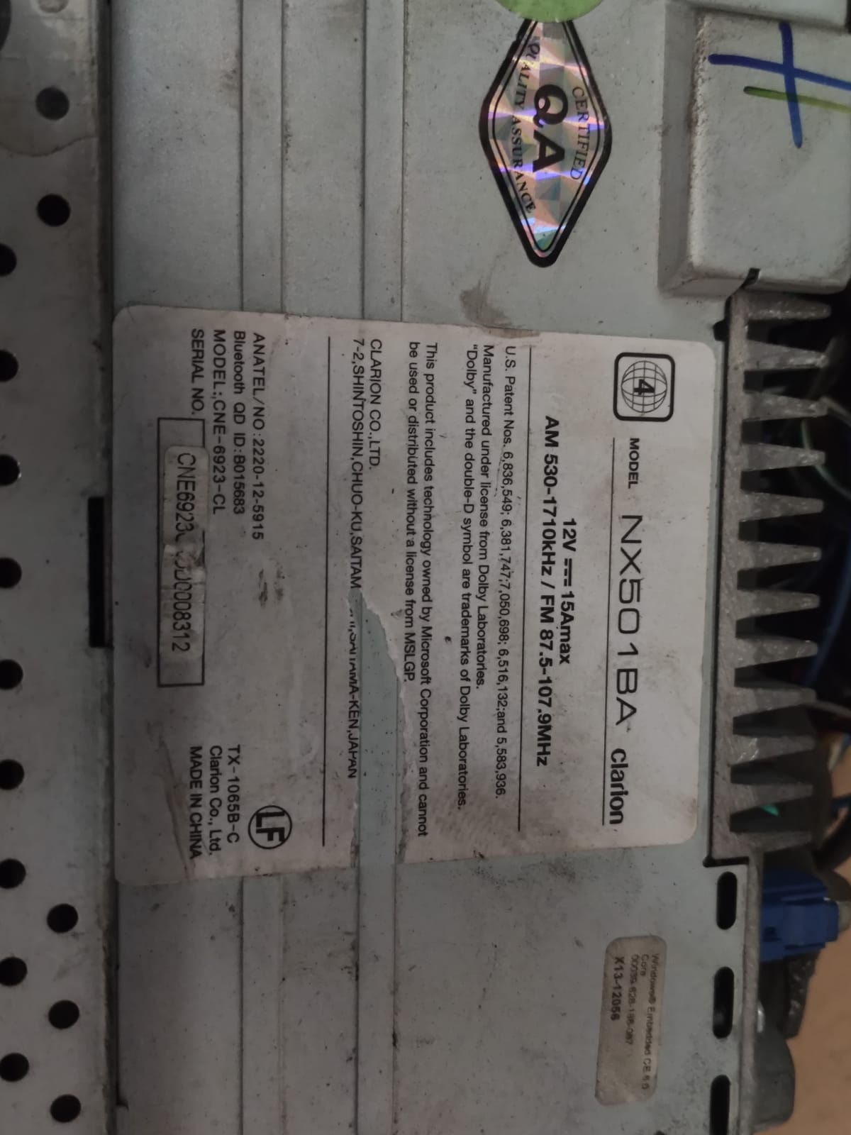 Tela Multimidia Radio Mitsubis L200 nx501ba Original Detalhe