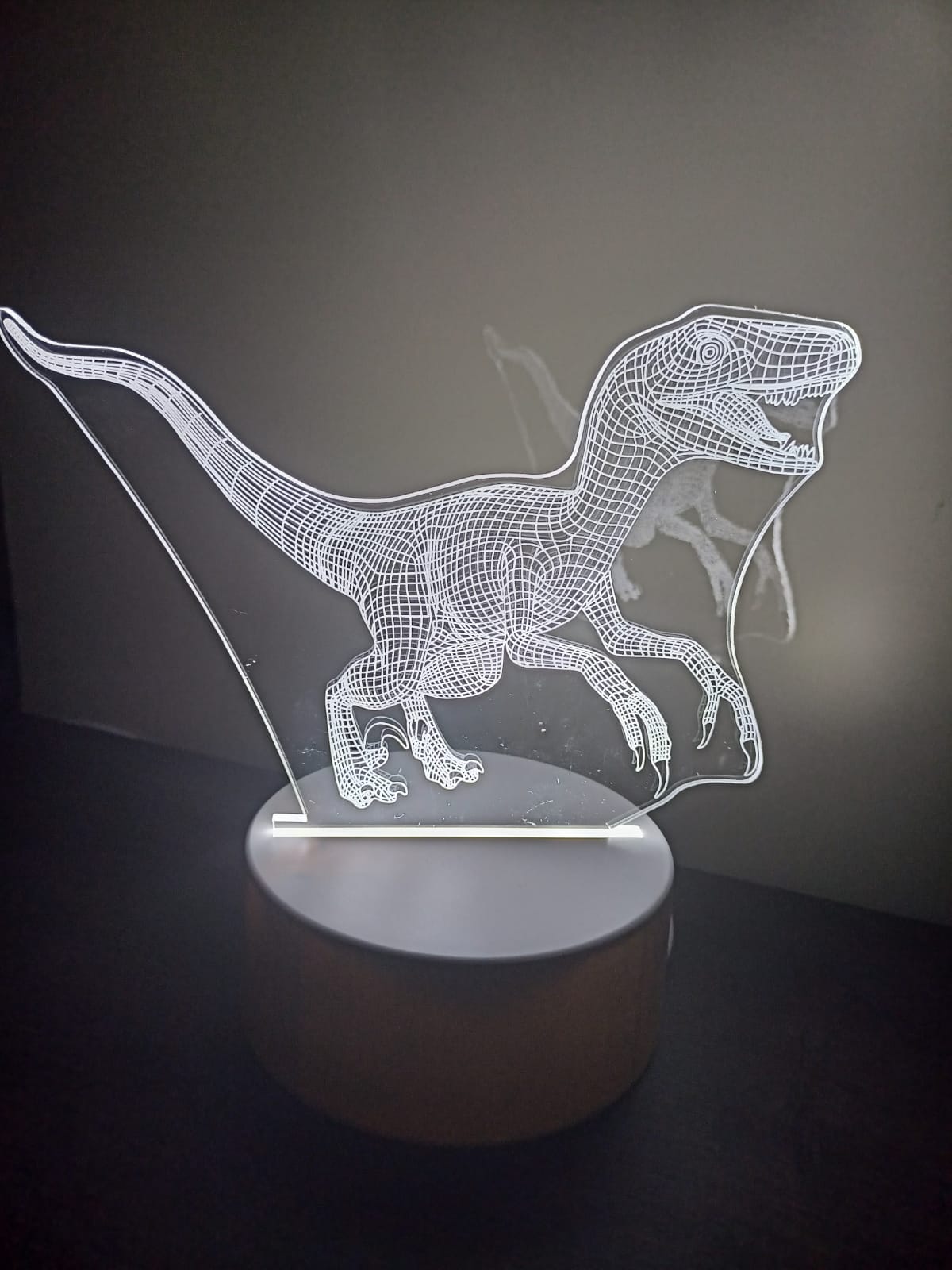 Abajur Luminária LED 3D Dinossauro Rex Origin Luz Branca Namorado Luz Presente Lindo Pai Filho Avo Namorada Jurassic