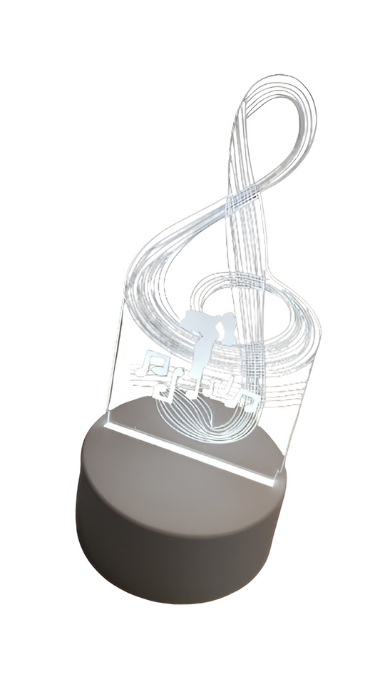 Luminária Abajur Nota Letra Musical Display  Led 3d Mesa Quarto Namorado Luz Presente Mãe Pai Filho Avo Namorada