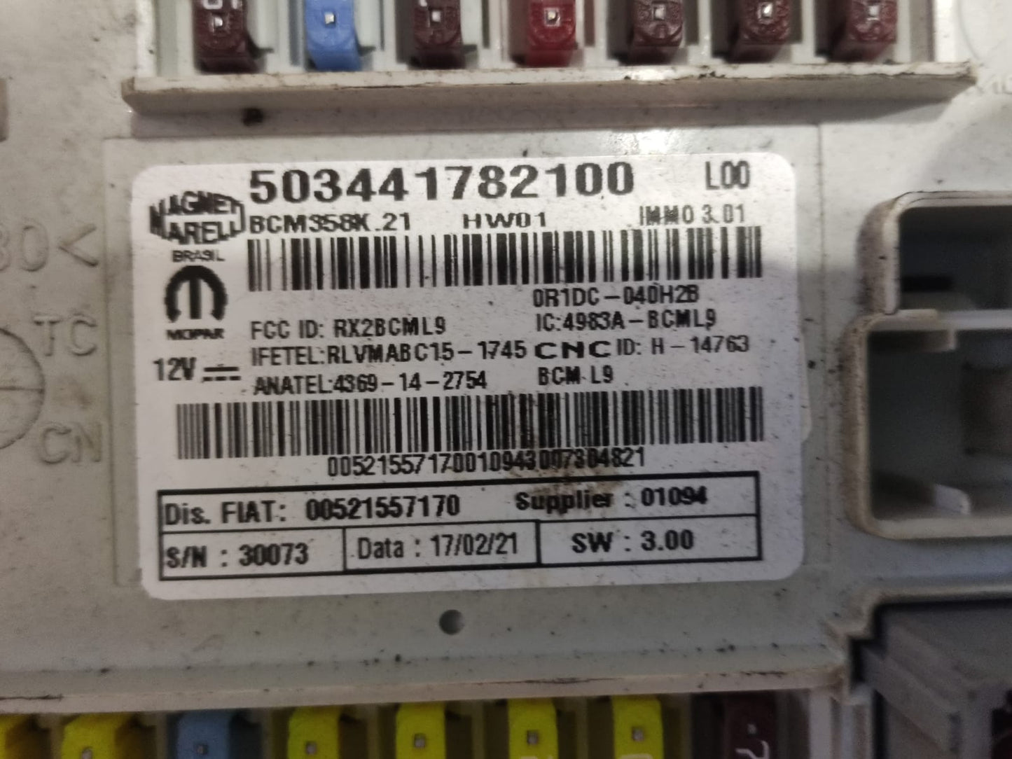 Modulo Bcm Caixa de Fusiveis Argo 503441782100 00521557170