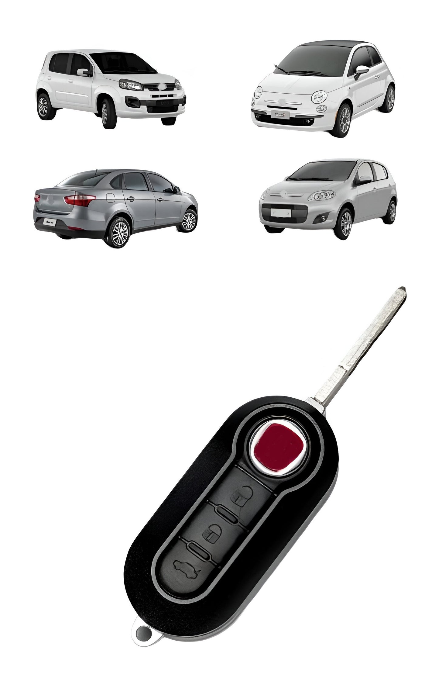 Capa Carcaça Oca da Chave Contato Canivete Fia 500 Palio Uno Strada Siena Punto Stilo Ducato Fiorino 2008 2018 3botoes