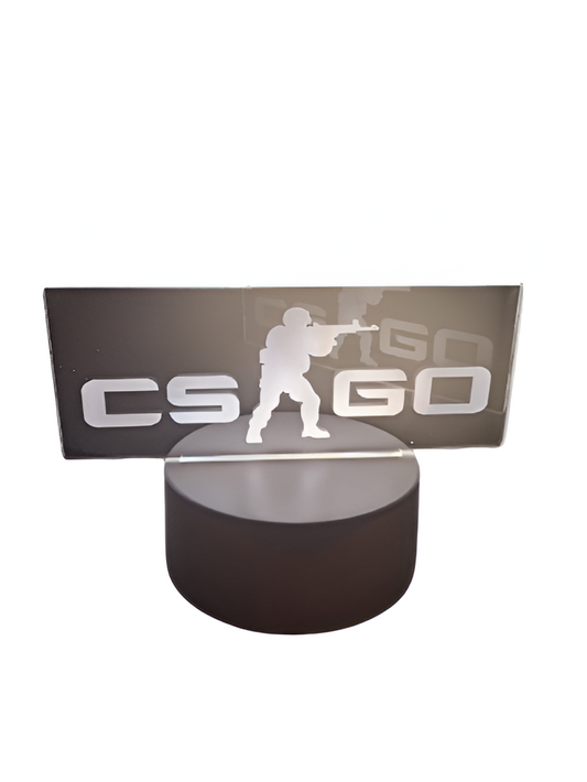Luminária Abajur Cs Go Counter Strike Acrílico Led 3d Mesa Quarto Namorado Luz Presente Mãe Pai Filho Avo Namorada