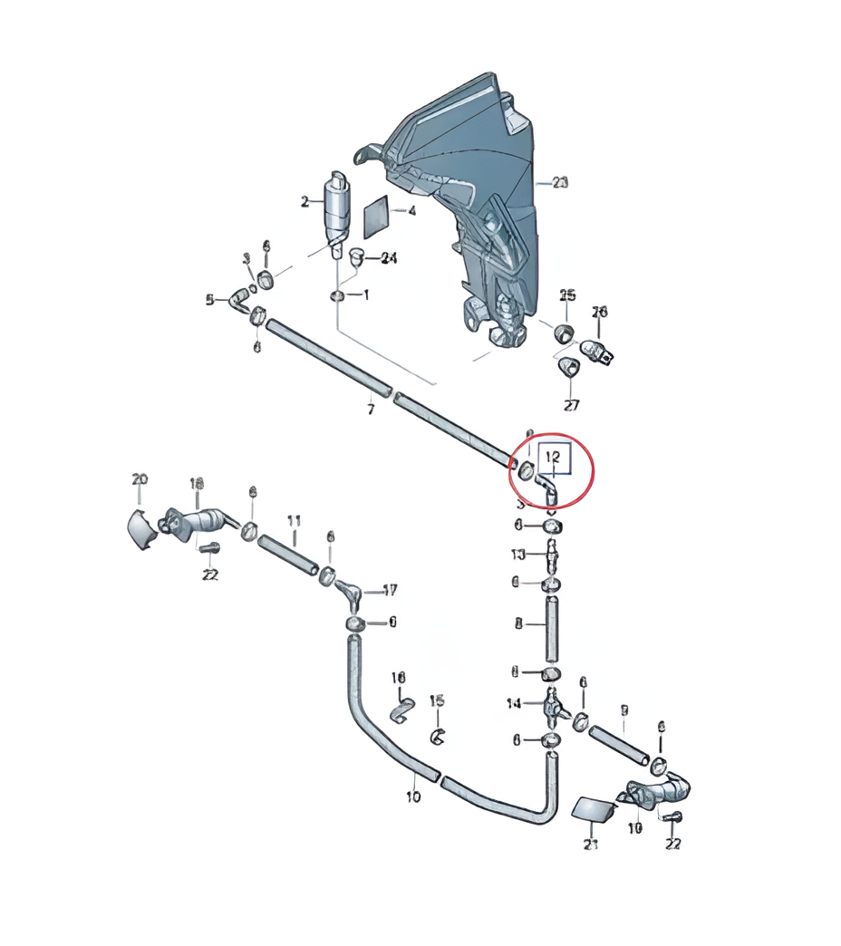 Conector Cotovelo Agua Limpador Farol Golf Jetta Beetle Touareg Tiguan Passat Aud Aud A4 A6 TT 1j0955665e