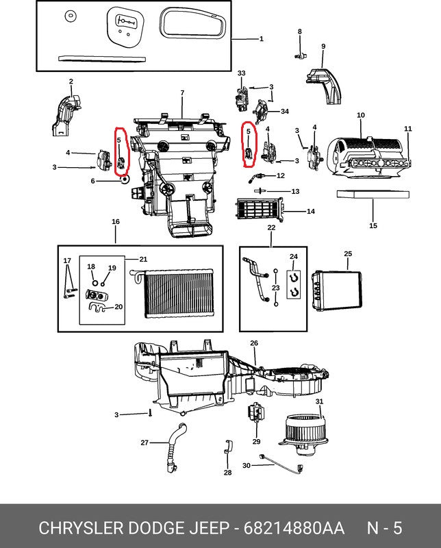 Engrenagem Motor Atuador Ar Condicionado Jee Grand Cherokee 2011 2012 2013 2014 2015 2016 2017 2018 68214880AA