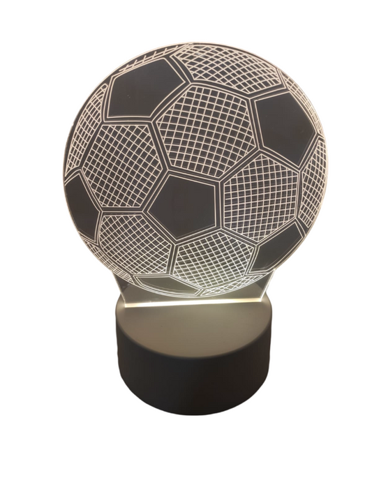 Luminária Abajur Bola de Futebol Acrílico Led 3d Mesa Quarto Namorado Luz Presente Mãe Pai Filho Avo Namorada