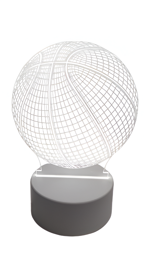 Luminária Abajur Bola de Basquete Led 3d Mesa Quarto Namorado Luz Presente Mãe Pai Filho Avo Namorada Ilusão Optica