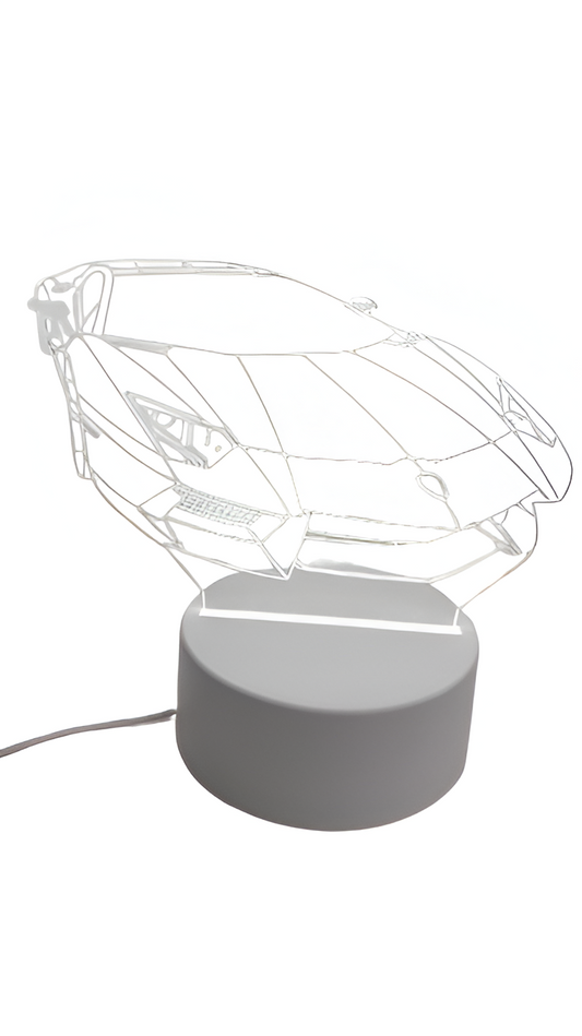 Luminária Led 3d Efeito Carro Lamborghini Abajur Origin Namorado Luz Branca Presente Lindo Mãe Pai Filho Avo Namorada