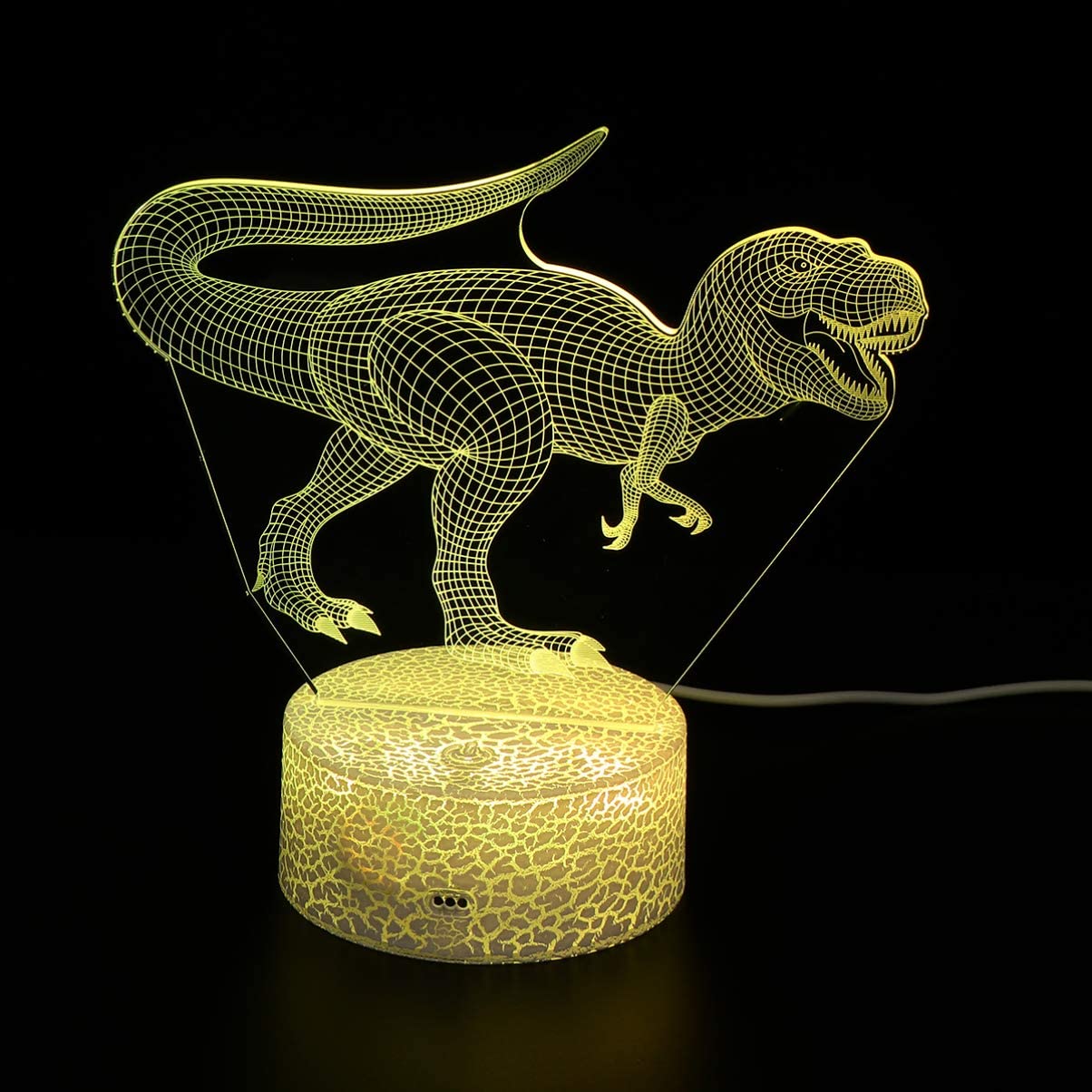 Abajur Luminária LED 3D Dinossauro Rex Origin Luz Branca Namorado Luz Presente Lindo Pai Filho Avo Namorada Jurassic