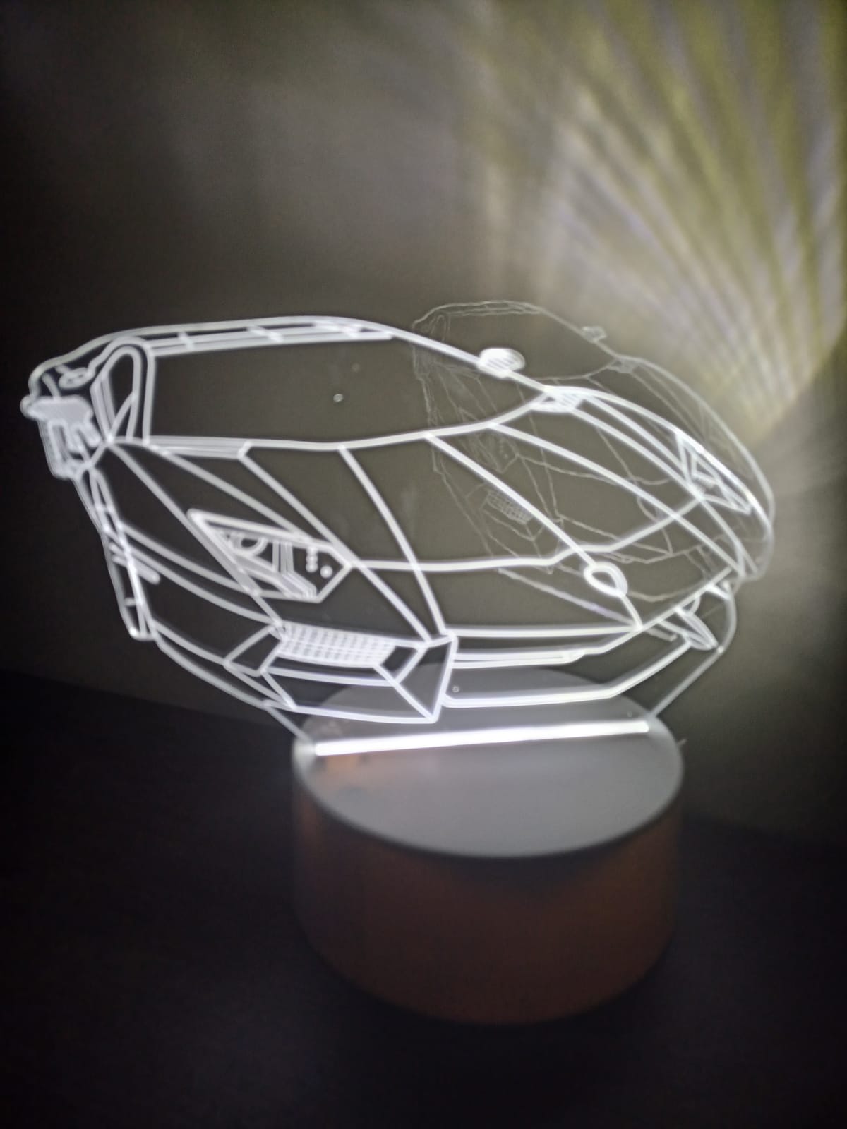 Luminária Led 3d Efeito Carro Lamborghini Abajur Origin Namorado Luz Branca Presente Lindo Mãe Pai Filho Avo Namorada