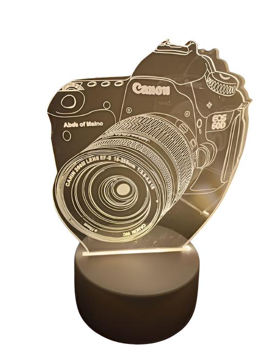 Luminária Abajur Câmera de Fotografia Acrílico Led 3d Mesa Quarto Namorado Luz Presente Mãe Pai Filho Avo Namorada