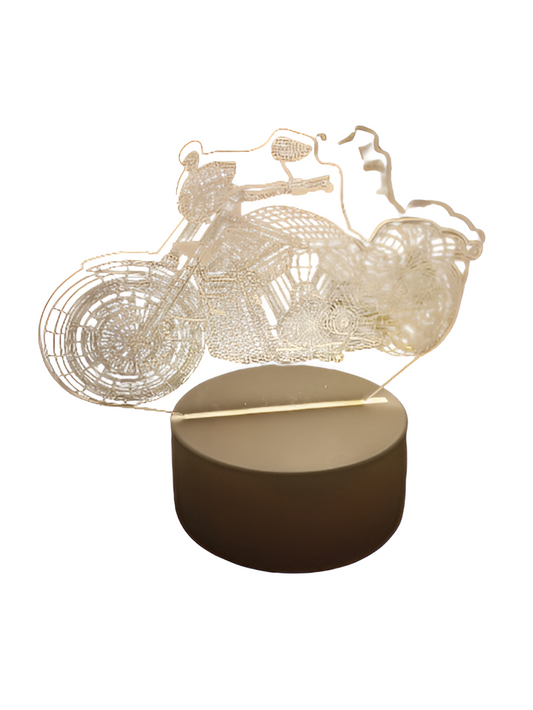 Luminária Abajur Moto Harley Motorbike Acrílico Led 3d Mesa Quarto Namorado Luz Presente Mãe Pai Filho Avo Namorada