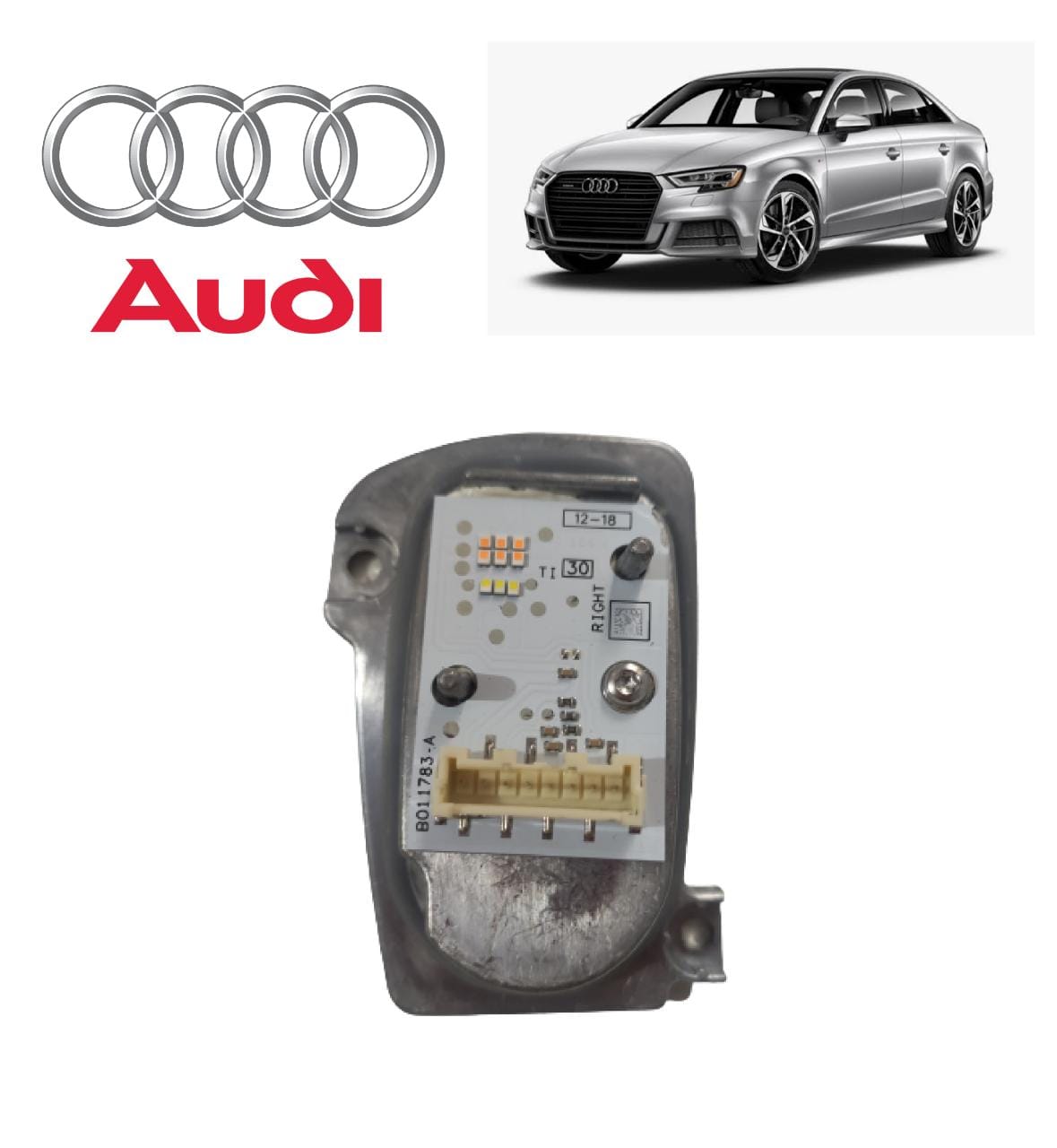 Modulo Reator Farol Drl Led Esquerdo Audi A3 S3 2017 2018 2019 2020 8v0998473a 900771302 Sportback Quattro Motorista